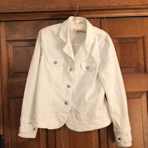 Talbots white denim jacket